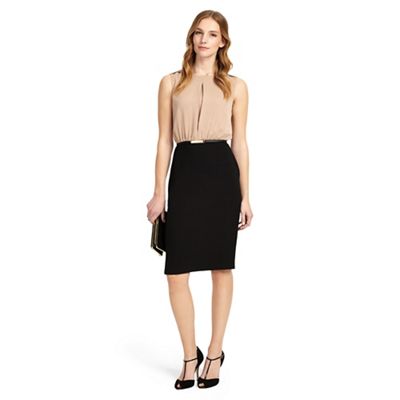 Nude and black naima two in one dress